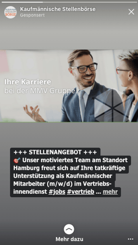Instagram Stellenanzeige