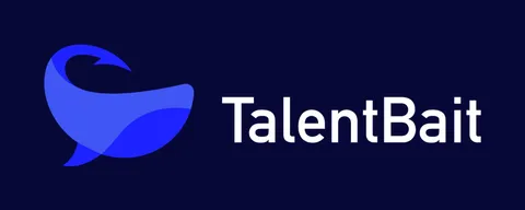 TalentBait Logo in Weiß auf dunkelblauem Grund